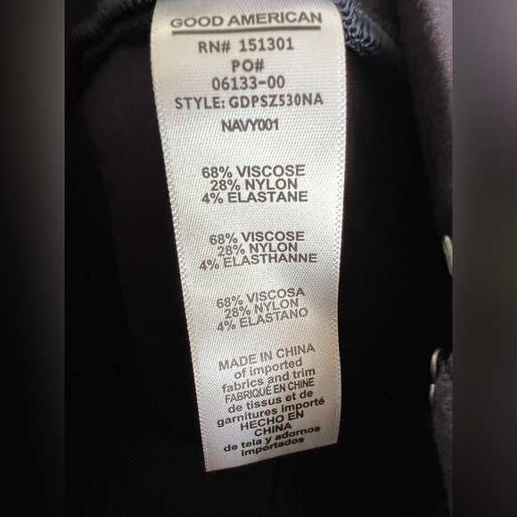 Good American Navy Blue Ankle Skinny Pants Size 1 - Picture 4 of 4